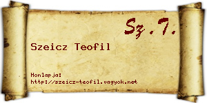 Szeicz Teofil névjegykártya